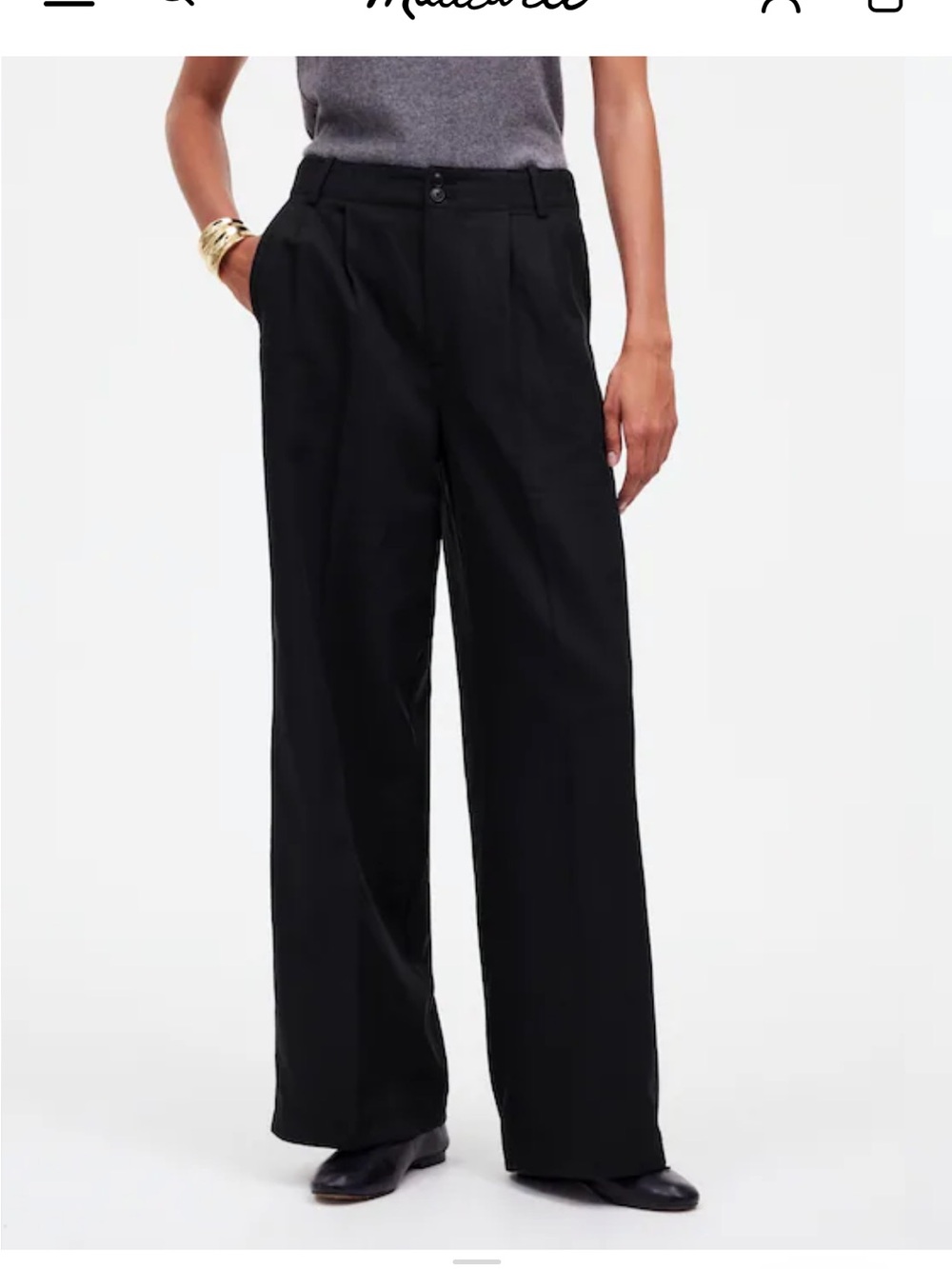 Madewell Black Harlow Trousers in drapey twill size 4